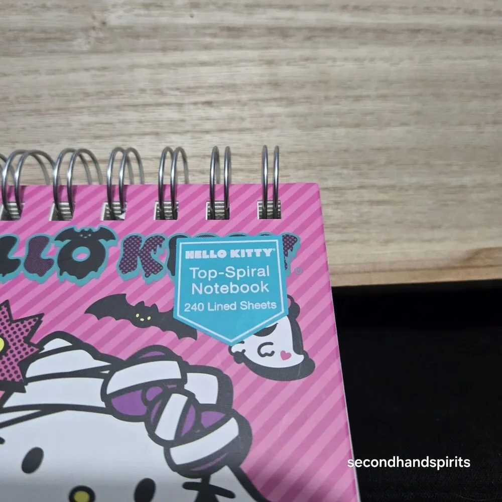 2024 Sanrio Hello Kitty Halloween Top Spiral Notebook Pink Mummy Boo 240 Lined
